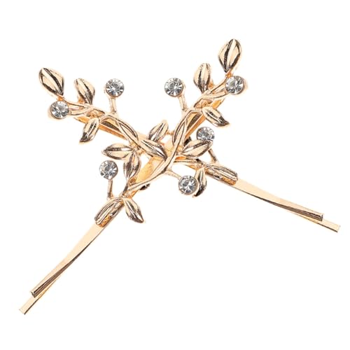 HAMPPLIES 2 Stück Haarspangen mit Strasssteinen Langlebige Haarklammern für Damen Feiner Haarschmuck mit Zarter Blumen Dekoration Geeignet als Bridal Hair Clips und Wedding Headwear von HAMPPLIES