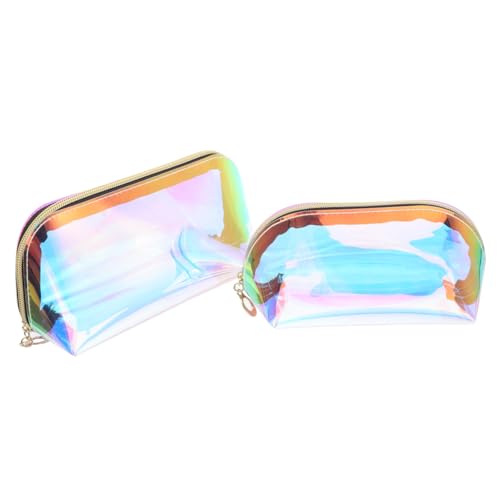 HAMPPLIES 2 Stück Holografische Kosmetiktasche Teiliges mit Metallreißverschluss Geräumig Tragbar Leicht Modisch Transparenter Make Up Organizer für Damen Reise und Alltag HAMPPLIES 2 Stück Holografische Kosmetiktasche Teiliges mit Metallreißverschluss Geräumig Tragbar Leicht Modisch Transparenter Make Up Organizer für Damen Reise und Alltag von HAMPPLIES