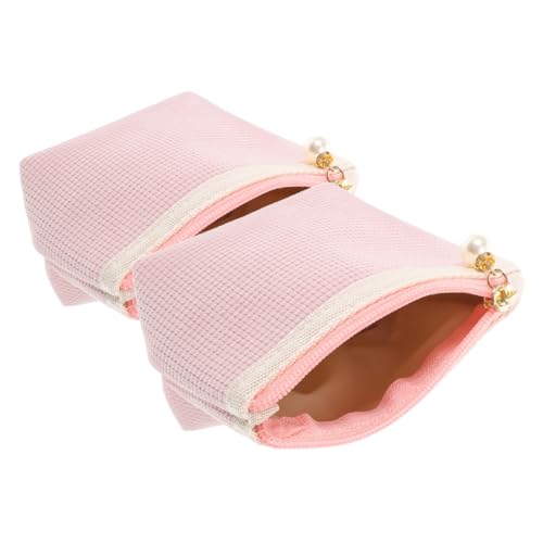 HAMPPLIES 2 Stück Kleine Kosmetiktasche aus Weichem Corduroy Kompakter Lippenstift Organizer für Damen Tragbare Make up Tasche für Reisen Business und Tägliche Nutzung Praktisch und von HAMPPLIES