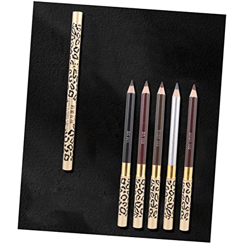 HAMPPLIES 2 Stück Leopard Muster Augenbrauenstift mit Bürste Professioneller Make Up Stift Hellkaffee für Natürliche Augenbrauenfarbe für Damen Einfach zu Bedienen von HAMPPLIES