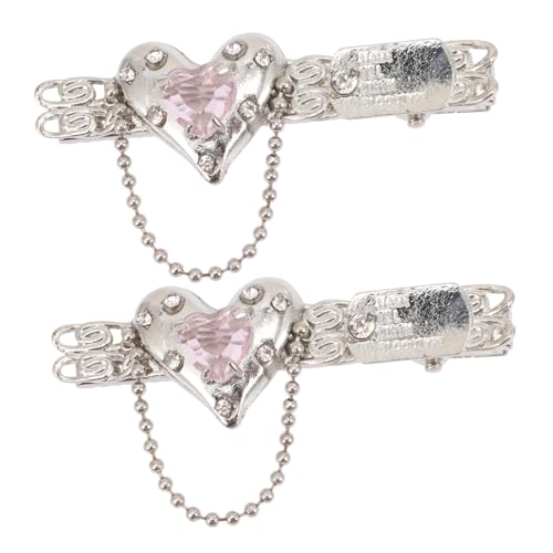 HAMPPLIES 2 Stück Metall Haarspangen mit Herz Design und Seitlichen Quasten Modischer Haarschmuck für Damen Rutschfest und Leicht für Alltag und von HAMPPLIES