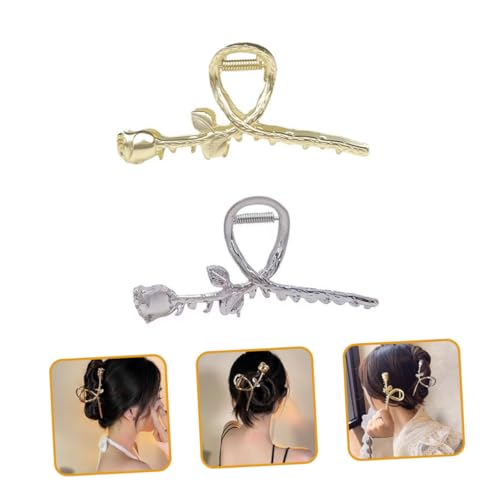 HAMPPLIES 2 Stück Metall haarklammern Blume Haarkralle Haarschmuck Elegant Robust für Frauen und Mädchen zur Festen Haarfixierung von HAMPPLIES