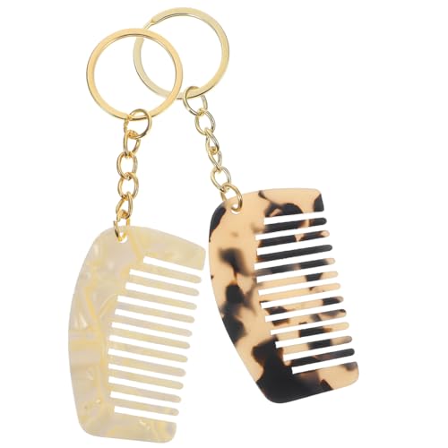 HAMPPLIES 2 Stück Mini Kamm Schlüsselanhänger Kompakter Pocket Comb aus Stabilem Material Schonend für Haartypen Praktischer Reisebegleiter und Haarkamm für Damen und Herren Zufällige Farbe von HAMPPLIES