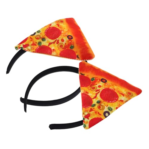 HAMPPLIES 2 Stück Pizza Haarbänder Realistisch Leichtes Stirnband für Bühnenauftritte Robustes Pizza Haarornament Bequeme Kopfbedeckung für Partys und Themenevents von HAMPPLIES