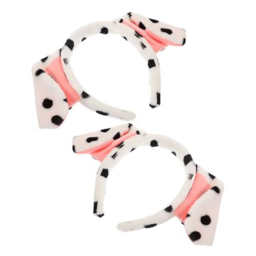 HAMPPLIES 2 Stück Plüsch Hund Stirnband mit Weichen Welpenohren Elastisch und Bequem Kuscheliges Haarband für Halloween Kostüm Cosplay und Valentinstag Party Zubehör von HAMPPLIES