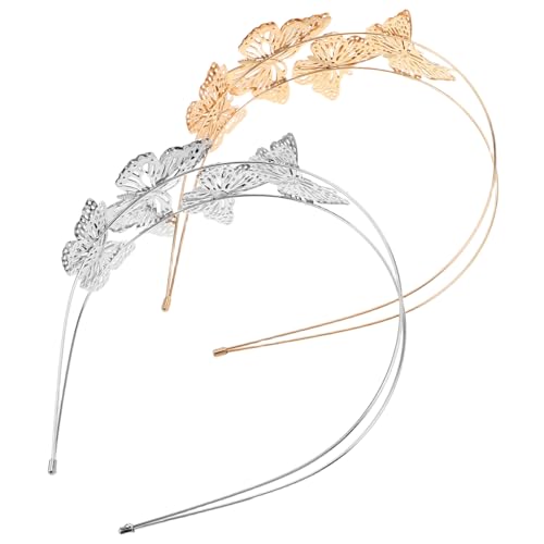 HAMPPLIES 2 Stück Prinzessin Tiara Haarreif mit Filigranem Schmetterlingsdesign Französischer Stil Gold und Silber Hoher Kopfform Leichtes Langlebiges Haarschmuck Accessoire für Hochzeit HAMPPLIES 2 Stück Prinzessin Tiara Haarreif mit Filigranem Schmetterlingsdesign Französischer Stil Gold und Silber Hoher Kopfform Leichtes Langlebiges Haarschmuck Accessoire für Hochzeit von HAMPPLIES