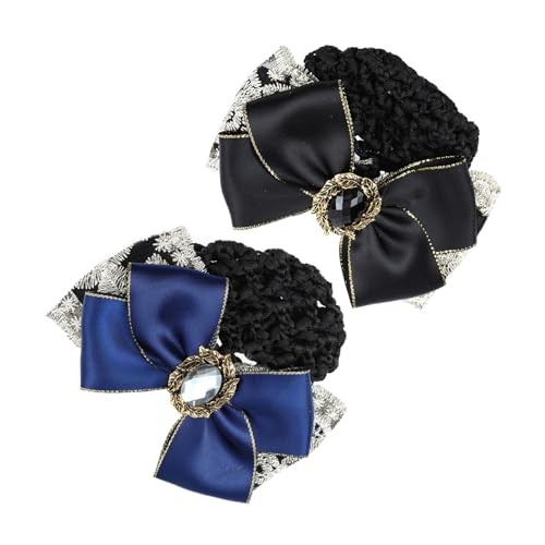 HAMPPLIES 2 Stück Professionelles Haarnetz mit Schleife Feines Dünnmaschiges Hair Bun Cover Eleganter Haarschmuck für Damen für Beruf und Alltag Robust und Stilvoll Gestaltet von HAMPPLIES
