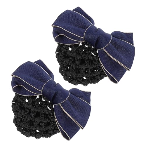HAMPPLIES 2 Stück Professionelles Haarnetz mit Schleifen design Stabiler Haarclip für Dünnes und Dickes Haar Eleganter Dutt haarschmuck für Damen für Arbeit und Schule von HAMPPLIES