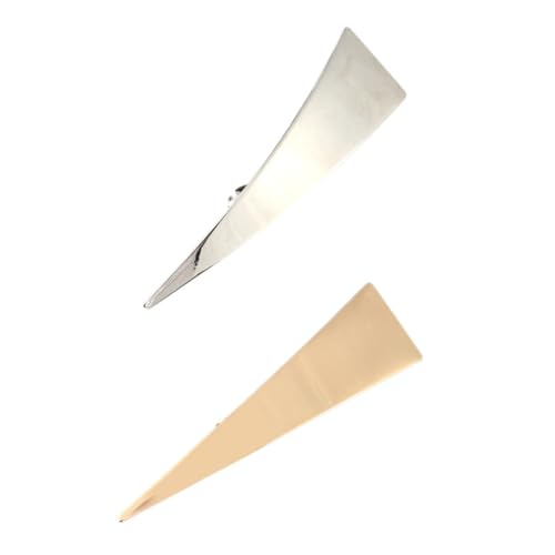 HAMPPLIES 2 Stück Retro Haarklammer Rutschfeste Dreieckige Haarspangen für Damen Geeignet für Dickes und Dünnes Haar Haarschmuck Clips in Gold und Silber Vielseitig für Alltag und Party von HAMPPLIES