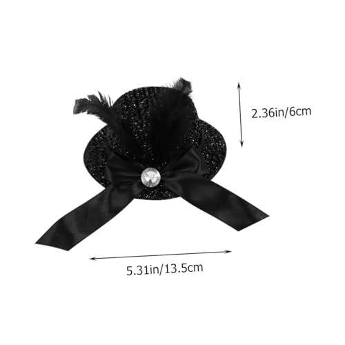 HAMPPLIES 2 Stück Schicke Schwarze Feder haarspangen im Billycock stil Modische Haarschmuck accessoires für Mädchen Vielseitig Einsetzbar bei Festivals Partys und Alltag Lang von HAMPPLIES