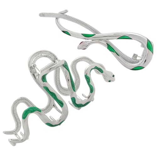 HAMPPLIES 2 Stück Schlangen haarklammer Metall Große Haarklammer für Dickes Haar Robustes Design Farbenfrohes Stylingzubehör für Frauen Geeignet für Alltag Festtage und Besondere Anlässe von HAMPPLIES