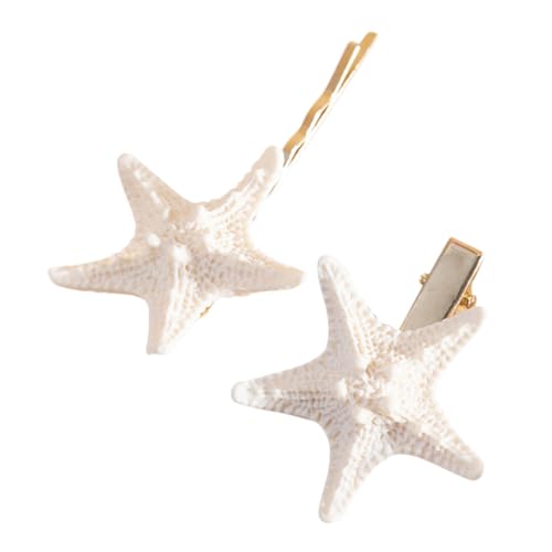 HAMPPLIES 2 Stück Sea Star Haarspangen aus Resin Natürliche Meerjungfrau Haarklammern für Strand Hochzeitsgäste Einzigartiges Brautschmuck Accessoire für Party und Alltag von HAMPPLIES