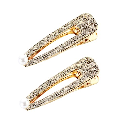 HAMPPLIES 2 Stück Set Haarschmuck mit Wasser und Perlen Braut Haarclips für Hochzeit Damen Kopfschmuck Goldfarbene Braut Haarnadeln Festlicher Schmuck für Besondere Anlässe von HAMPPLIES