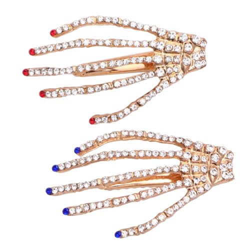 HAMPPLIES 2 Stück Skeleton Haarklammer Halloween Haarschmuck Claw Design Rot Blau Frauen und Mädchen Modisch Auffällig Skelett Hand Stil Accessoire HAMPPLIES 2 Stück Skeleton Haarklammer Halloween Haarschmuck Claw Design Rot Blau Frauen und Mädchen Modisch Auffällig Skelett Hand Stil Accessoire von HAMPPLIES