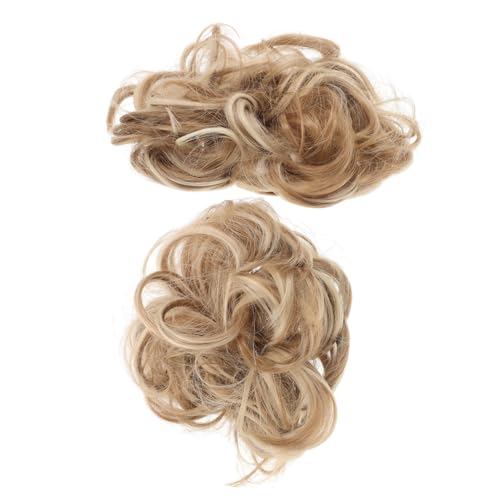 HAMPPLIES 2stücke Synthetischer Chignon Für Damen Dicker Pferdeschwanz Haarteil Falscher Dutt Aus Synthetischen Fasern Haarvolumenverstärker Für Einfaches Styling Geeignet Für Partys von HAMPPLIES