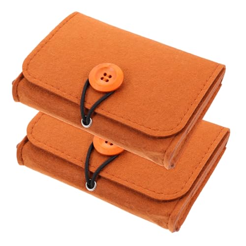 HAMPPLIES 2 Stück Teiliges Ätherische Öle Täschchen aus Filz Kompakte Tragbare Aufbewahrungstasche mit Fächern für Ätherische Öl Flaschen Praktischer Organizer für Reisen und Zuhause Braun von HAMPPLIES