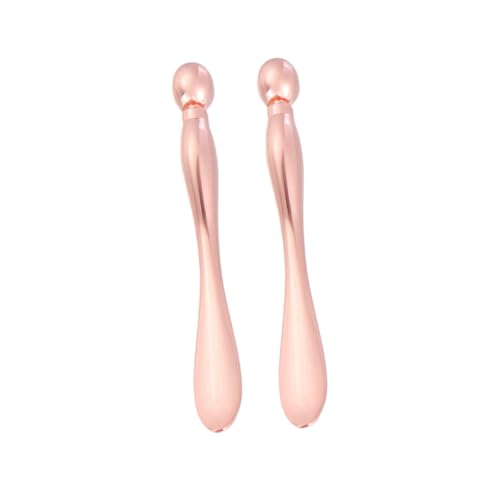 HAMPPLIES 2 Stück Teiliges Augenmassagegerät aus Metall Roségoldener Eye Stick mit Löffel Ende zur Cremeaufnahme Fördert Augencremeaufnahme Schwellungen Vielseitig für Gesichts und von HAMPPLIES