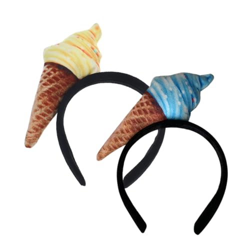 HAMPPLIES 2 Stück Teiliges Damen Haarband Eiscreme design Weiches Stirnband für Make up Spa und Party Bequemes Leichtes Haarband für Alltag Strand Festivals und Vielseitige Styling optionen von HAMPPLIES