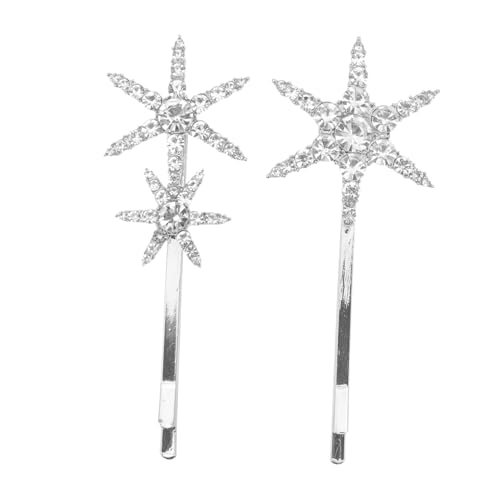 HAMPPLIES 2 Stück Teiliges Damen Haarspangen mit Funkelnden Strasssteinen Dekorative Stern form Glänzende Haarklammern aus Langlebiger Legierung Modischer Haarschmuck für Alltag und von HAMPPLIES