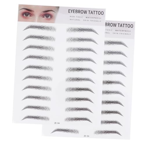 HAMPPLIES 2 Stück Teiliges Haarähnliche Imitation Augenbrauen Transfer Sticker Wasserdichtes Augenbrauen Tool für Männer und Frauen Einfach Anzuwenden von HAMPPLIES