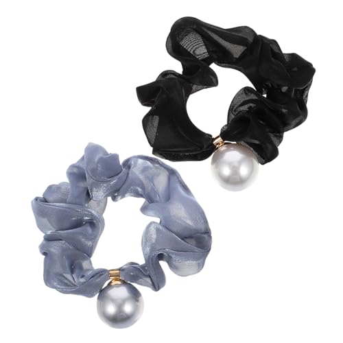 HAMPPLIES 2 Stück Teiliges Haargummi mit Großen Perlen Elastische Schonende Haarschleifen für Mädchen Modischer und Vielseitiger Haarhalter für Alltag Party Hochzeit und Festliche Anlässe von HAMPPLIES