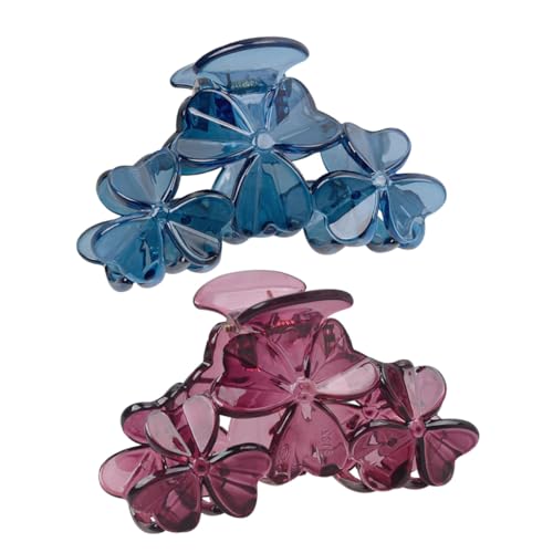 HAMPPLIES 2 Stück Teiliges Haarklammer Resin Modische Dreiblättrige Haarspangen für Damen und Mädchen Leichter für Dickes Feines Haar Vielseitig Einsetzbar und Dekorativ von HAMPPLIES