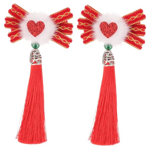 HAMPPLIES 2 Stück Teiliges Hanfu Haarschmuck mit Quasten Leichte Haarspangen in Leuchtendem Rot Traditionelle Chinesische Haarklammern für Frauen Festliche Haardekoration Passend zu Hanfu HAMPPLIES 2 Stück Teiliges Hanfu Haarschmuck mit Quasten Leichte Haarspangen in Leuchtendem Rot Traditionelle Chinesische Haarklammern für Frauen Festliche Haardekoration Passend zu Hanfu von HAMPPLIES