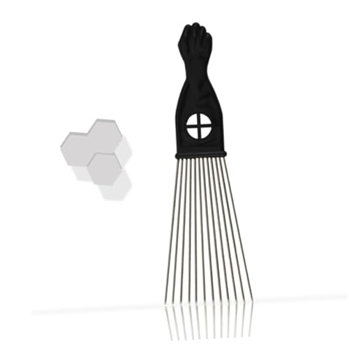 HAMPPLIES 2 Stück Teiliges Set Haarkamm für Männer Breiter Kamm mit Stahlzähnen Fan Form zum Entwirren und Frisieren von Dickem Haar für Salon und Zuhause für Jungen und Erwachsene von HAMPPLIES