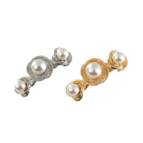 HAMPPLIES 2 Stück Teiliges Spiral Perlen Haarklammern Modische Damen Haarspangen aus Legiertem in Gold und Silber Schonend für Haare Rutschfest Vielseitig für Party Alltag und Besondere von HAMPPLIES