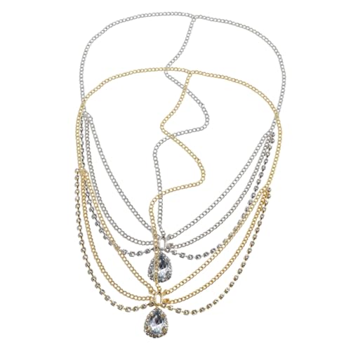 HAMPPLIES 2 Stück Teiliges Strass Stirnband Kopfketten für Frauen und Mädchen Eleganter Haarschmuck mit Kristallanhängern für Hochzeiten Feiern Braut und Brautjungfern von HAMPPLIES