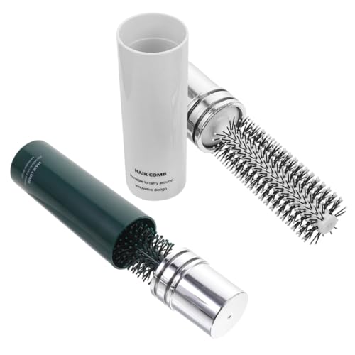 HAMPPLIES 2 Stück Teiliges Tragbare Rundbürste zum Trocknen Sanfte Haarbürste für Lockiges und Dickes Haar Kompakte Reisegröße Ergonomischer Griff für Damen und Herren für Zuhause und von HAMPPLIES