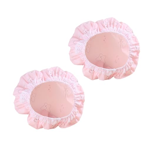 HAMPPLIES 2 Stück Teiliges Umweltfreundliche PVC Duschhauben Wasserdichtes Haar Schutzkappen für Erwachsene Wiederverwendbare Badekappen für Dusche Spa Beauty Salon und Make up Entferner von HAMPPLIES