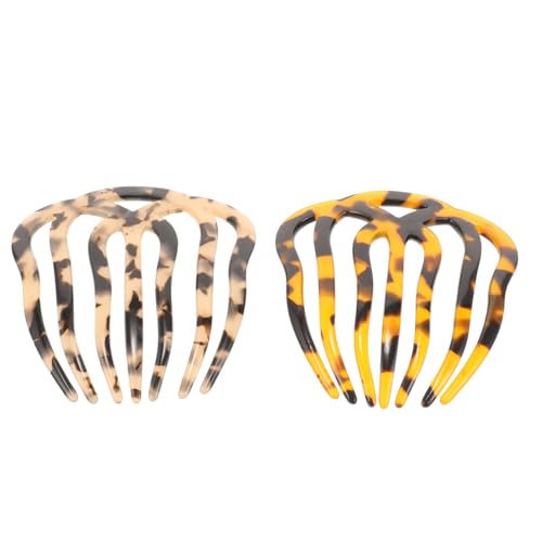 HAMPPLIES 2 Stück Teiliges Vintage Haarkämme aus Acetat Multipurpose Seven Tooth Hairdressing Combs Haarschmuck Accessoires für Damen Geeignet für Hochzeit und Alltagsfrisuren von HAMPPLIES