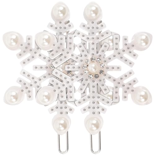 HAMPPLIES 2 Stück Teiliges Weiße Schneeflocken Haarspangen für Damen Leichter Langlebiger Haarschmuck mit Filigranem Design Fest Haltend und Praktisch für Hochzeit Party und Alltag von HAMPPLIES