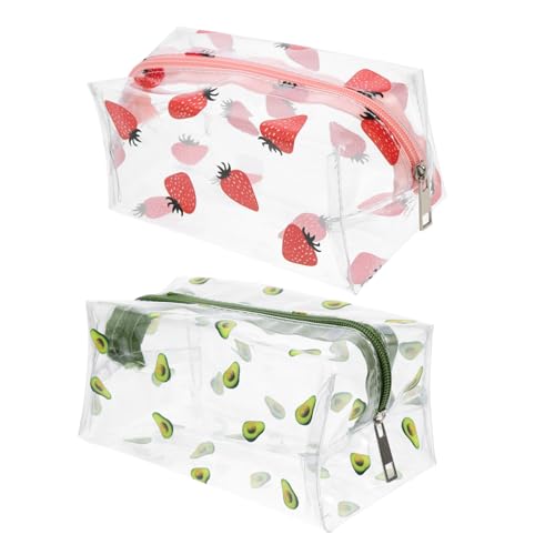 HAMPPLIES 2 Stück Tragbare Verschleißfeste Kosmetiktasche Große Transparente Make Up Tasche mit Reißverschluss Wasserabweisend Vielseitiger Reise Organizer für Damen und Herren von HAMPPLIES