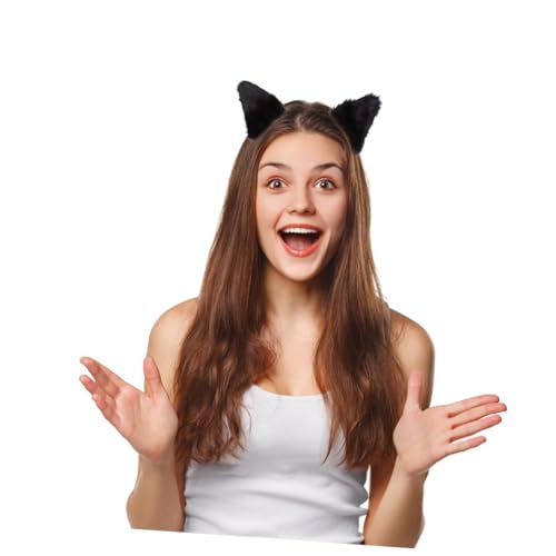 HAMPPLIES 2 Stück Weiche Schwarze Katzenohren Haarspangen Plüschige Haarklammern nicht Verblassend Formstabil Modisches Partyaccessoire für Frauen und Mädchen Geeignet für Halloween und von HAMPPLIES