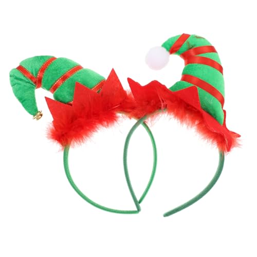 HAMPPLIES 2 Stück Weihnachts Stirnbänder mit Glöckchen und Federn Einzigartige Festival Party Haarreifen für Karneval Kostümfeiern und Weihnachtsfeiern Langlebig und Dekorativ von HAMPPLIES