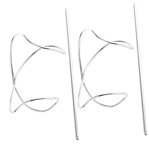 HAMPPLIES 2 Stücke Silberne Haarnadeln Vintage Metall Haarspangen für Damen Hochsteckfrisuren Zubehör Haarknoten Clip und Dutt Halter von HAMPPLIES