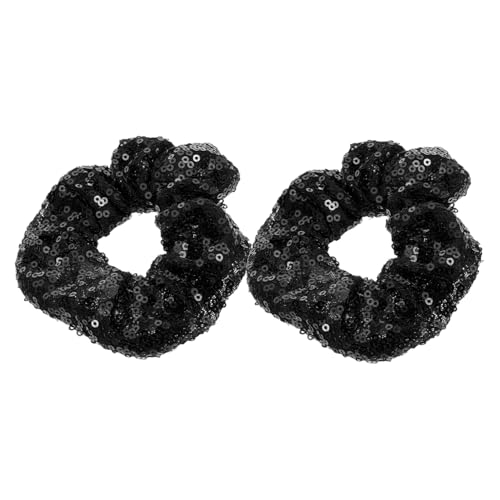 HAMPPLIES 2 Stücke Weihnachts Haargummis mit Pailletten Elastische Haarschleifen für Damen Modische Haarbänder für Alltag Party und Festliche Anlässe Farbige Dehnbare Haarbänder von HAMPPLIES