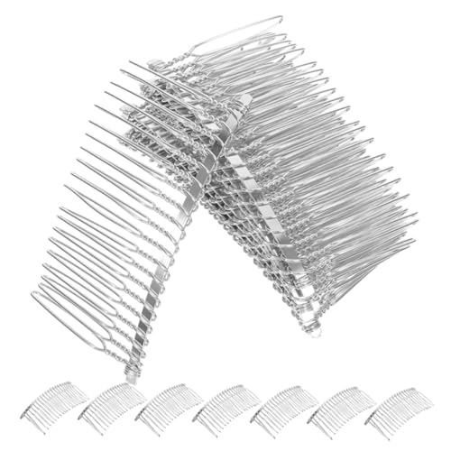 HAMPPLIES 20 Stück Silberfarbener Draht Haarkamm mit Zähnen für Brautschmuck und Schleier Leicht Langlebig und Vielseitig Einsetzbar für und Mädchen von HAMPPLIES