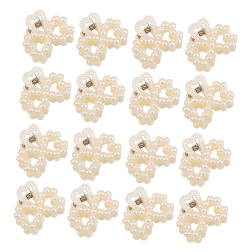 HAMPPLIES 20 Stück Teiliges Mini Perlen Haarklammern für Damen und Mädchen Kleine Rutschfeste Claw Clips mit Schleifen Design Leichte Haarschmuck Accessoires für Dünnes Dickes und Lockiges von HAMPPLIES