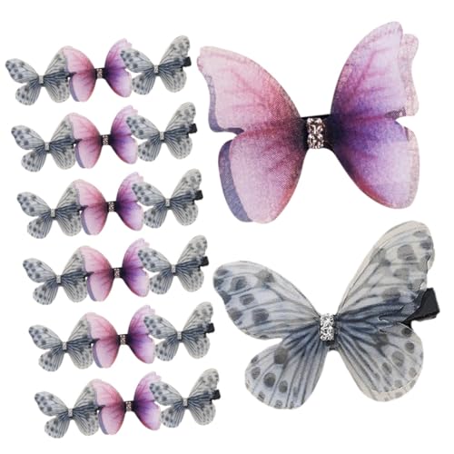 HAMPPLIES 20 Stück Teiliges Schmetterling Haarspangen für Dünnes Haar Zweilagige Leichte Metallclips Zauberhafte Haarschmuck Accessoires für Frauen für Gartenpartys und Zufällige Farbe von HAMPPLIES