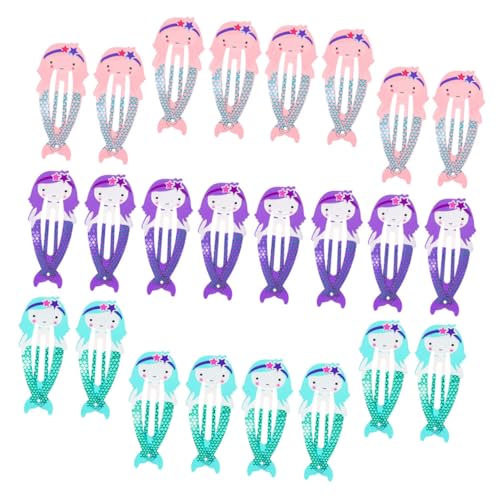 HAMPPLIES 24 Stck Teiliges Bunte Metall Haarklammern mit Meerjungfrauen Design Komfortabel Langlebig Modischer Haarschmuck für Mädchen Sicher und Hautfreundlich für Alltag und Besondere von HAMPPLIES