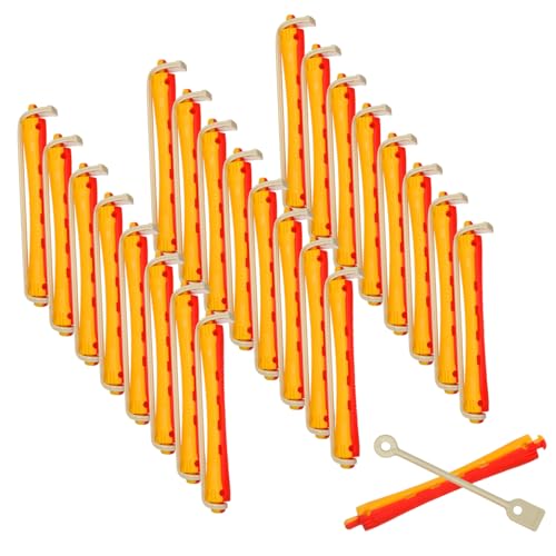 HAMPPLIES 24 Stück Teiliges Perm Lockenwickler mit Gummiband Leichte Haarstyling Wickler für Kurze Haare Wiederverwendbare Dauerwellwickler für Damen und Herren für Salon und Heimgebrauch von HAMPPLIES