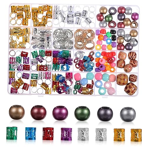 HAMPPLIES 278Stücke Haarschmuck für Zöpfe Dreadlock Perlen und Haarspiralclips Verstellbare Haarschmuck Accessoires für und Männer für Partys Hochzeiten und Besondere von HAMPPLIES