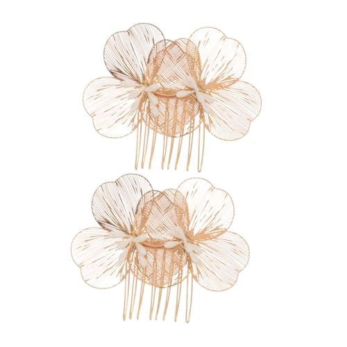 HAMPPLIES 2Stücke Goldene Haarkämme Handgefertigter Vintage Brautschmuck Haarspangen für Damen Perfektes Accessoire für Hochzeit Gala und Besondere Anlässe von HAMPPLIES