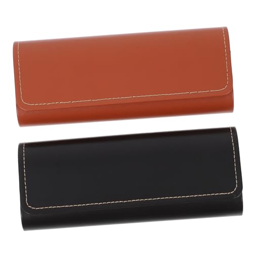 HAMPPLIES 2stücke Brillenetui Hartschale Magnetverschluss Aufbewahrungsbox Für Sonnenbrillen Und Lesebrillen Schlankes Etui Mit Metall-innenrahmen Für Damen Und Herren von HAMPPLIES