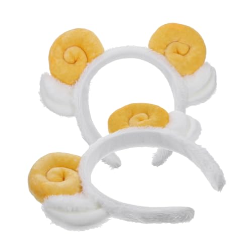 HAMPPLIES 2stücke Haarband Aus Schafshorn Stirnband Im Schafsstil Süßer Haarreifen Bezaubernder Party-kopfschmuck Foto-requisite Für Maskeraden Musikfestivals Cosplay Tanzshows Und von HAMPPLIES