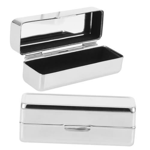 HAMPPLIES 2stücke Lippenstift-aufbewahrungsbox Mit Spiegel Tragbarer Make-up-organizer Langlebiges Kosmetik-etui Für Lippenstifte Und Balsam Praktische Lippenstift-halterung Für von HAMPPLIES