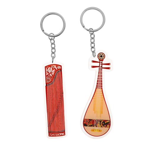 HAMPPLIES 2stücke Schlüsselanhänger Mit Musiknoten Und Instrumenten-ornament Acryl Anhänger Mit Traditionellem Chinesischem Pipa-motiv Praktisch Für Handtaschen Und Schlüssel von HAMPPLIES
